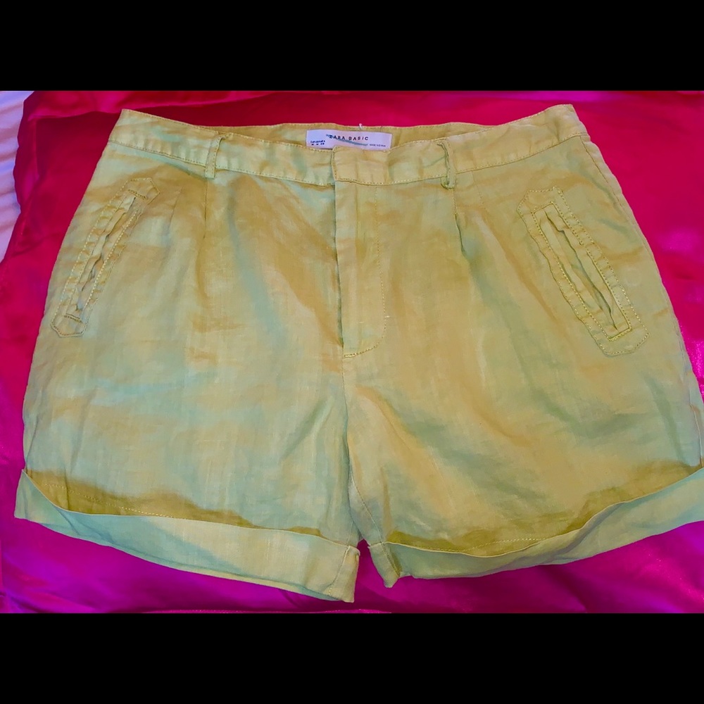 Zara high waisted green shorts